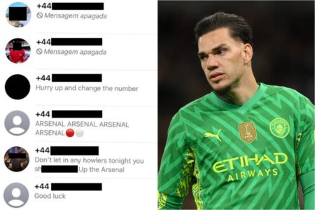 Ederson bombarded with messages from Arsenal fans after phone number