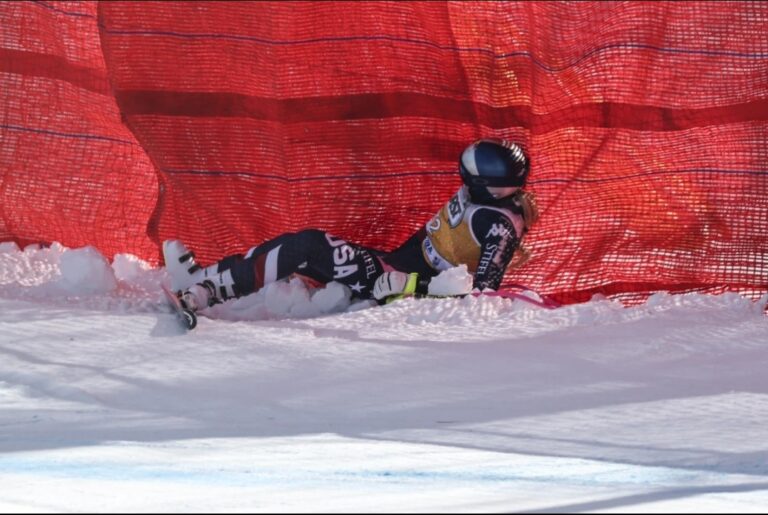 Lindsey Vonn gets up intact after fall toward end of downhill training run in Cortina