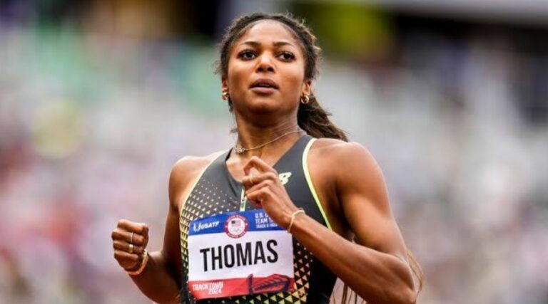 Olympian Gabby Thomas says a group of men have been following her at airports