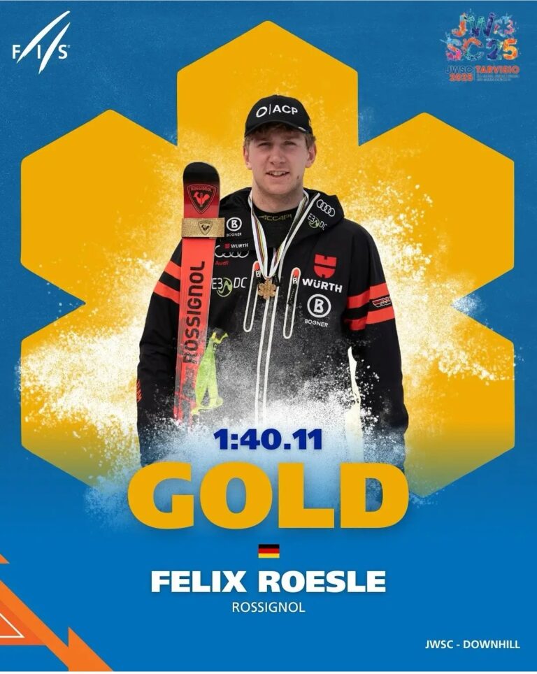 CONGRATULATIONS! FELIX RÖSLE takes an emotional victory for DSV Alpin and becomes 2025 FIS Alpine Junior World Champion in the downhill