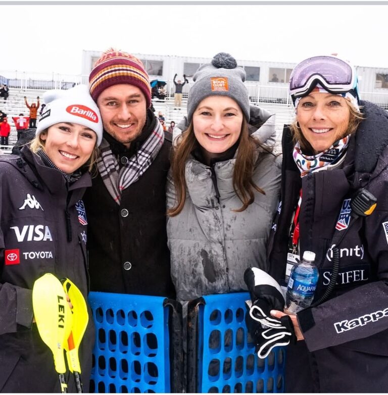 Mikaela Shiffrin Celebrates Unforgettable Podium Moment with Teammates in Sölden