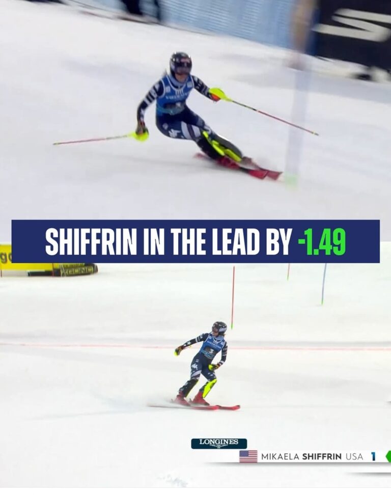 Shiffrin Stuns Levi with Dominant First Run Lead in Slalom Opener