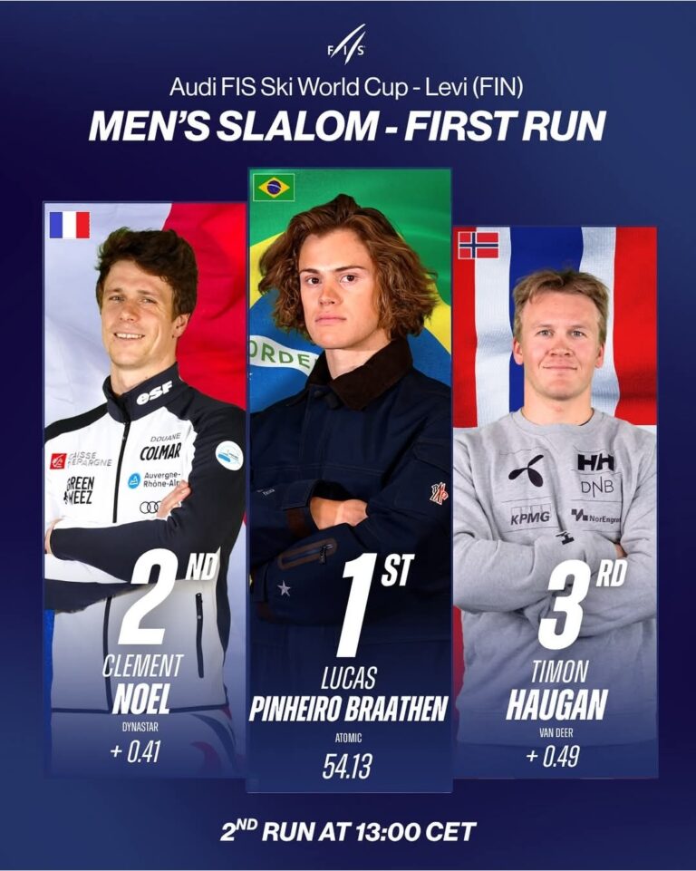 Braathen Blazes to Lead in Levi Slalom Opener: Noel and Haugan Lurk as Run 2 Looms