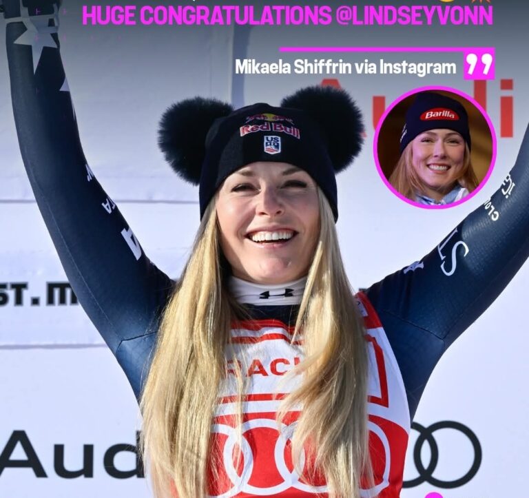 Shiffrin Salutes Vonn’s Epic Comeback: “Incredible Show of Hard Work, Determination & Passion!”