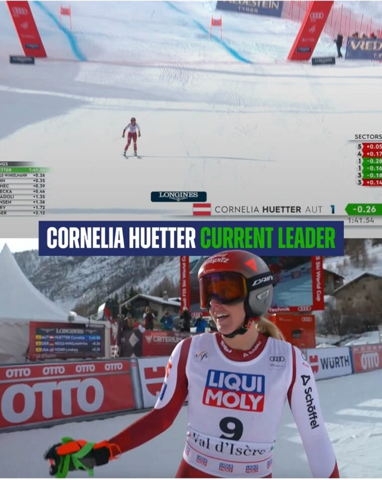 Hütter Charges to the Lead: Green Light for Conny in Val d’Isère Downhill!