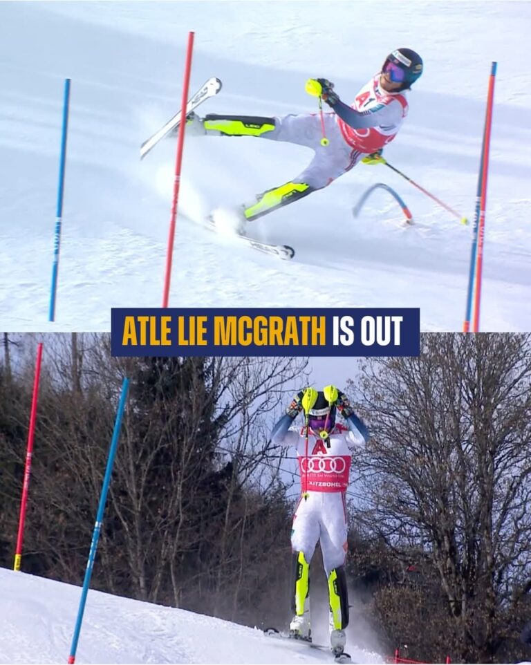 Disaster in Kitzbühel! Red-Bib Favorite Atle Lie McGrath Crashes Out of Men’s Slalom – Heartbreak on the Ganslern