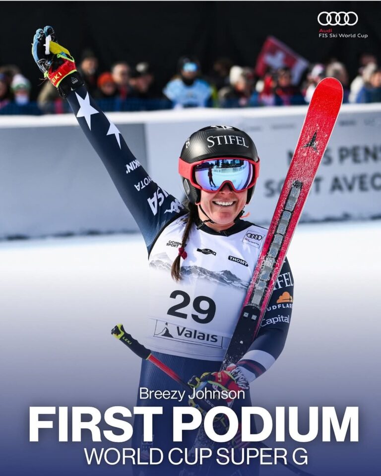 Breezy Johnson Breaks Through: First Career Super-G Podium Lights Up Crans-Montana