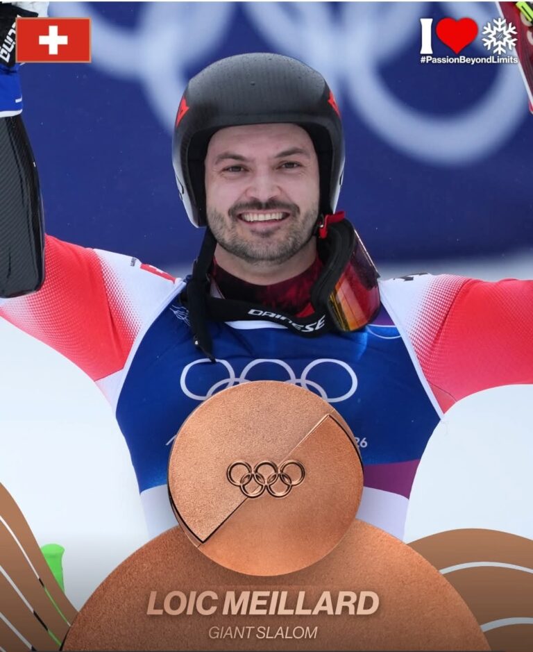 Swiss Sensation Loïc Meillard Grabs Bronze in Men’s Giant Slalom at Milano-Cortina 2026 – Switzerland’s Podium Powerhouse Shines Again