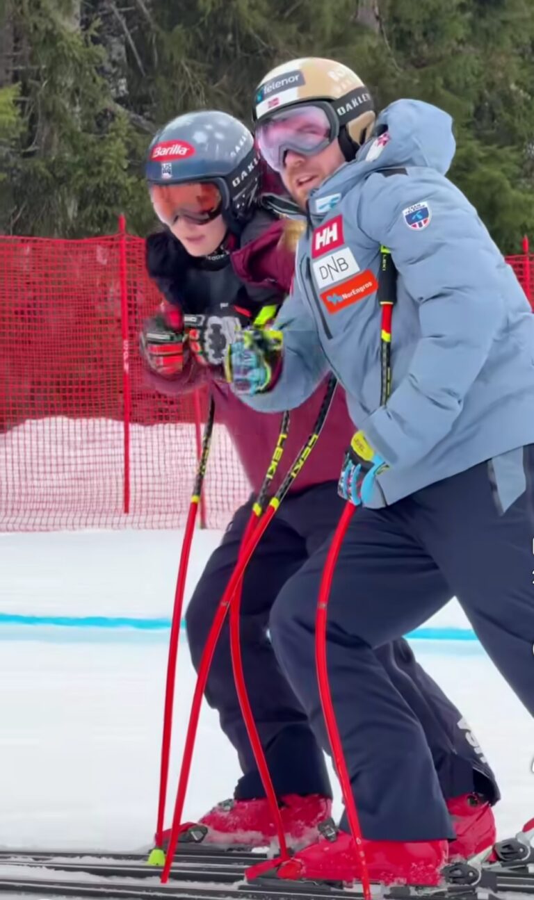 Power Couple Alert: Mikaela Shiffrin & Fiancé Aleksander Aamodt Kilde Team Up for Course Inspection in Lillehammer