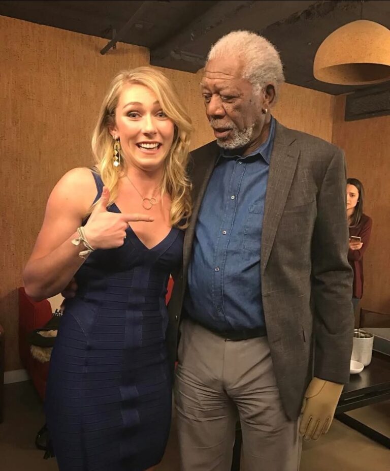 Morgan Freeman Meets Olympic Ski Queen Mikaela Shiffrin — And the Internet Is Losing It Over This Wholesome Moment