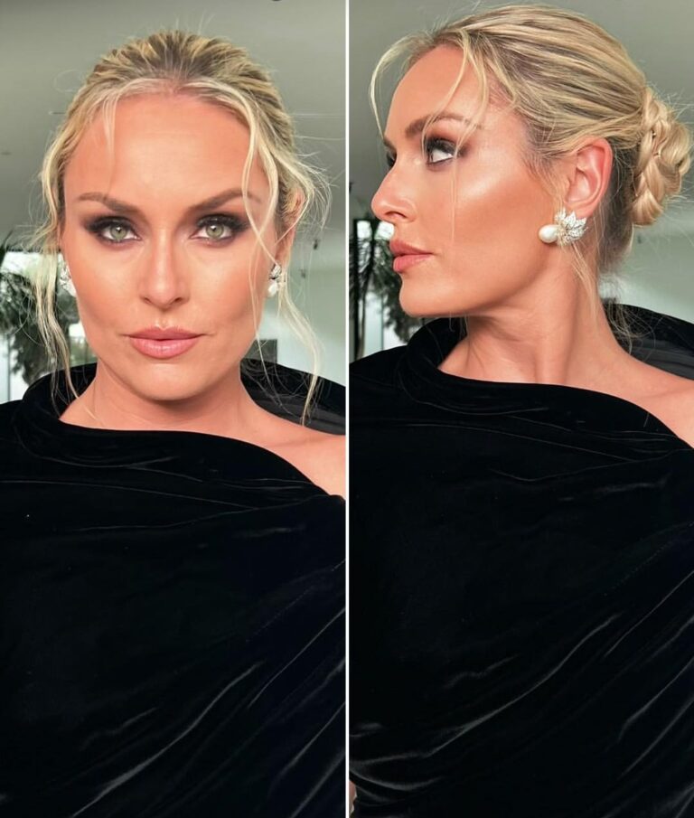 Lindsey Vonn’s Sleek Low Bun and Pearl Earrings Steal the Spotlight at Academy Museum Gala