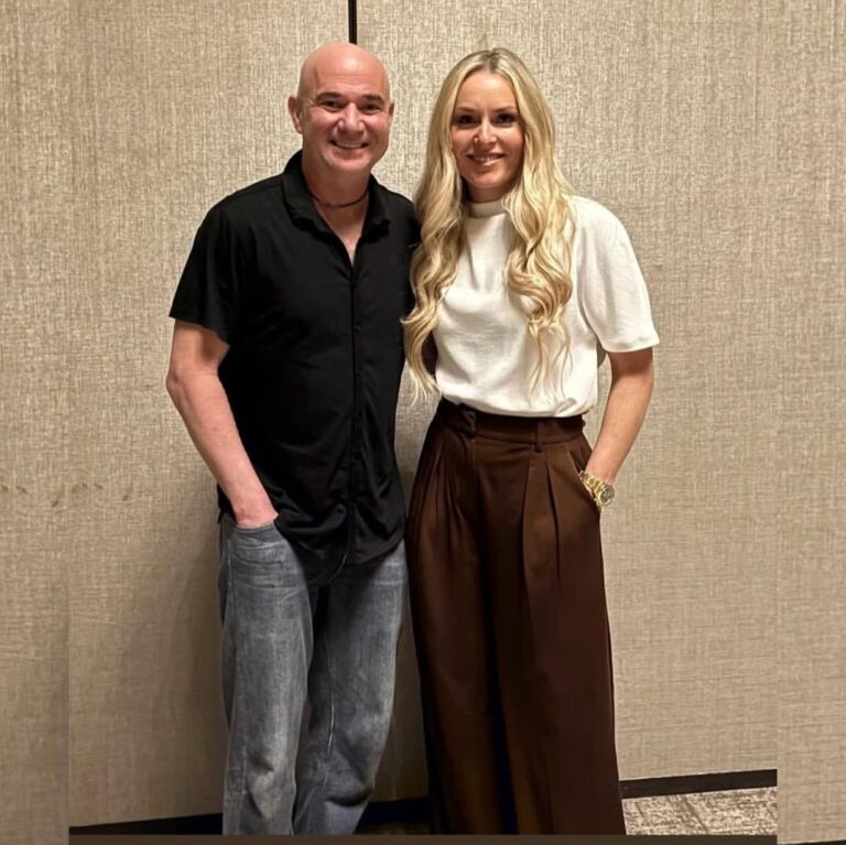Lindsey Vonn and Andre Agassi Link Up After Sharing the Stage for a Great Morning